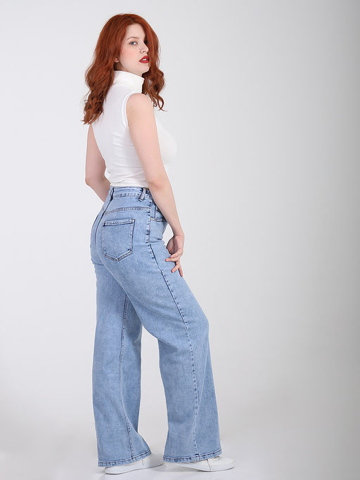 Голубые джинсы женские больших размеров - Almond фото 3