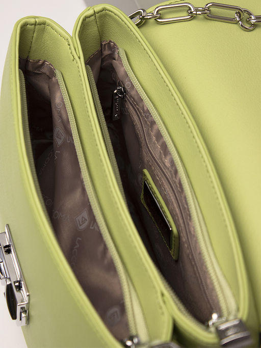LACCOMA сумка Y1667-1-фисташковый натуральная кожа хлопок  фото 7