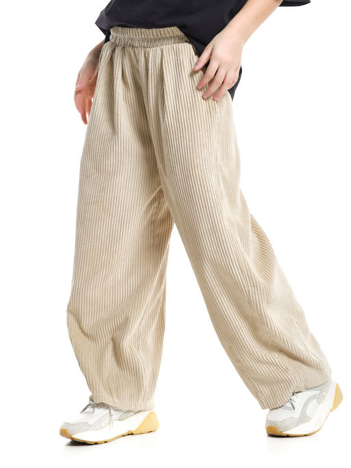 Брюки вельветовые для девочки 22-7614 бежевый - Mini maxi фото 2