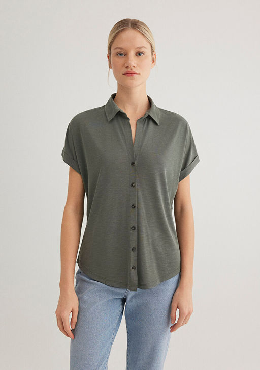 Lux Touch TENCEL TM Yesil Modal Gomlek - Mavi фото 4