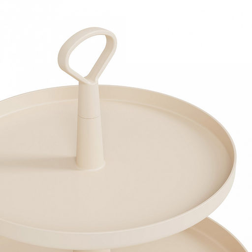 Блюдо-этажерка пластмассовое 3-х ярусное "Феерия" д29,5см, h34см, бежевый (Россия)