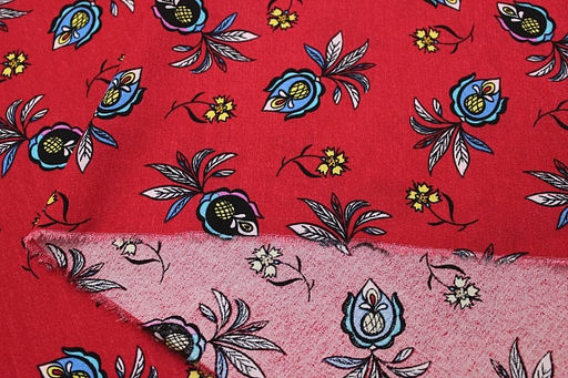 Штапель Ямина цв.красный, ш.1.45м, вискоза-100%, 100гр/м.кв - Купава фото 12