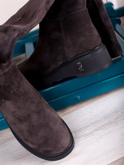 Женские сапоги высокие зимние на натуральном меху/ Комфортные и стильные сапоги на модной платформе BA1438-4 мех - Piniolo фото 3