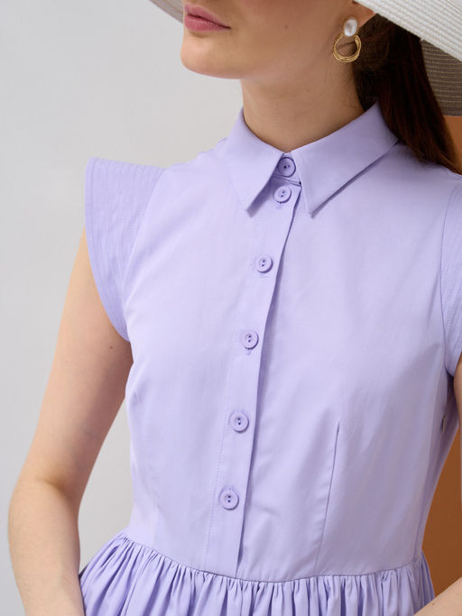 Платье хлопок OD-796-3 сиреневое OD-796-3