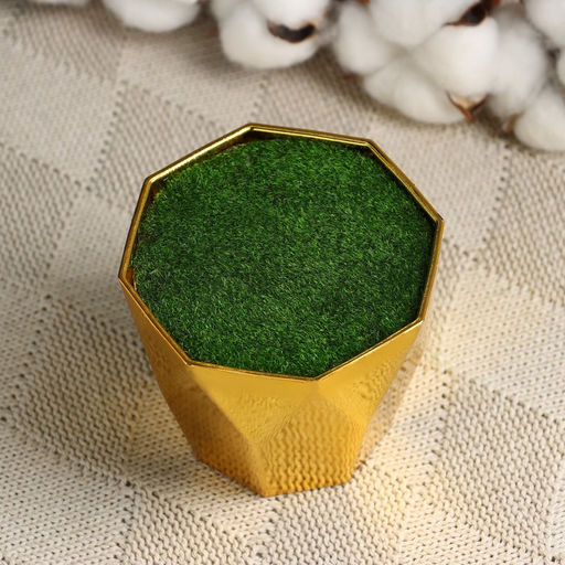 Цена за 5 шт. УЦЕНКА Флористическое кашпо «Трапеция», с вкладышем из пенопласта, 9×9×7 см, золотистое