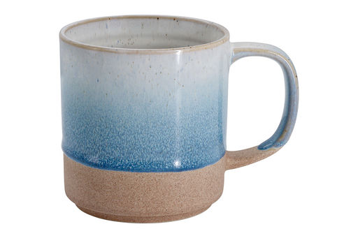 Кружка, 370 мл, керамика, бежево-голубая, в крапинку, Azurro