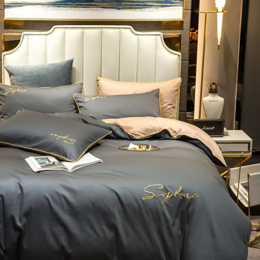 КПБ Mency однотонный с вышивкой MENO019 Евро