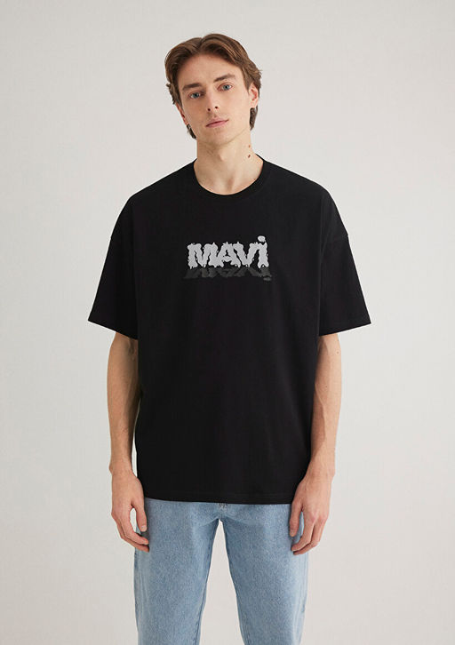 Mavi Logo Bask?l? Siyah Tisort  фото 4