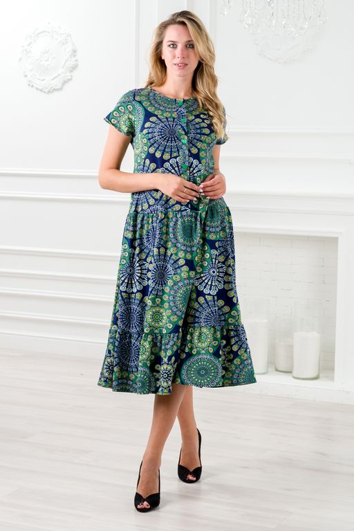 Платье женское из кулирки Кармелита карусель - Амадэль фото 5