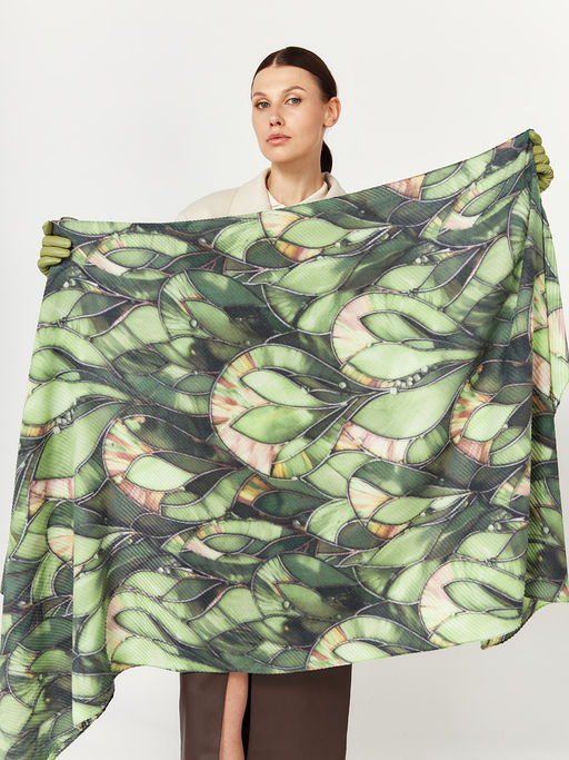 Большой, мягкий, тонкий и очень нежный двусторонний палантин с рисунком - Tantino фото 2