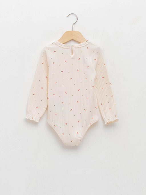 Bisiklet Yaka Uzun Kollu Desenli K?z Bebek ??t??tl? Body - Waikiki фото 2