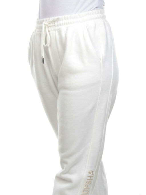 M037 WHITE Брюки спортивные женские на флисе (100% хлопок) 7986 - Fashion фото 4