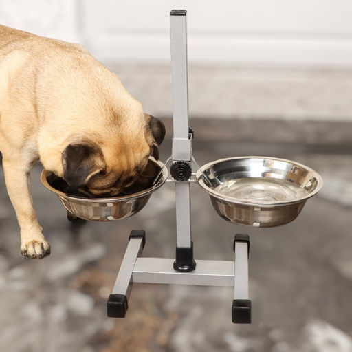 Подставка с мисками, 21.5 л, высота 50 см, разборная с верхним фиксатором, хром - Пижон фото 5