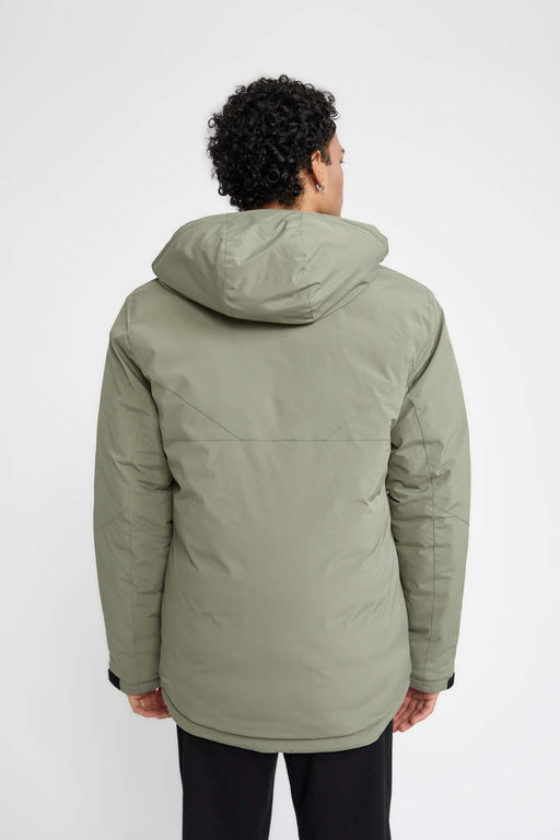 Водоотталкивающее водонепроницаемое пальто приталенного кроя DeFactoFit с флисовой подкладкой и капюшоном  фото 10