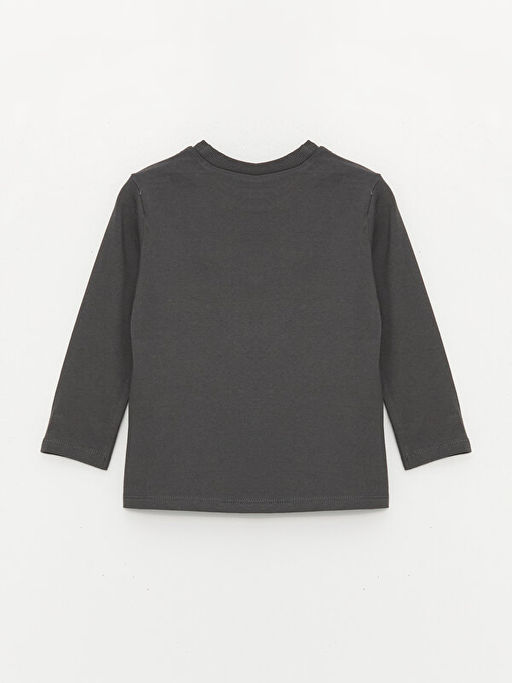 Bisiklet Yaka Bask?l? Uzun Kollu Erkek Bebek Ti??rt - Waikiki фото 2