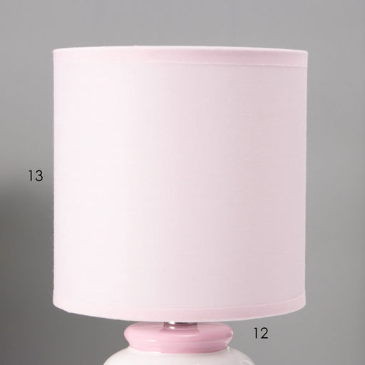 Лампа настольная RISALUX «Киса», Е14, 40 Вт, бело-розовая, 13×13×27 см