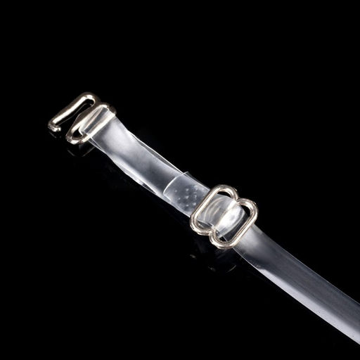 Цена за 7 шт. Бретели силиконовые, фурнитура металл, 0,8 см, 37 см, пара, цвет прозрачный - Арт узор фото 2