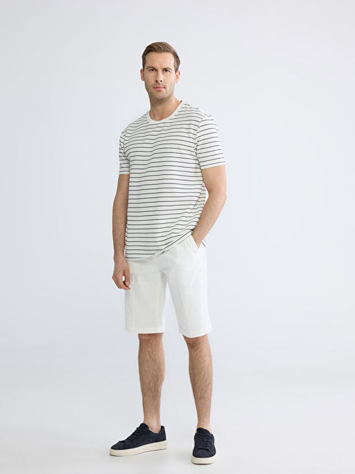 Bisiklet Yaka ?izgili Erkek Ti??rt