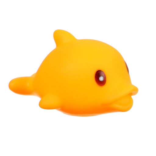 Набор резиновых игрушек для ванны Крошка Я «Поймай дельфина», с пищалкой, сачок в комплекте, 6 шт.