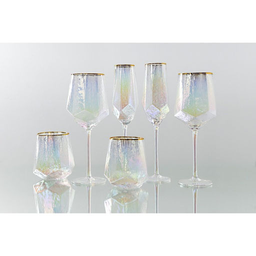 Бокалы для шампанского Magistro «Дарио», 180 мл, 7×27.5 см, набор 6 шт., стекло, перламутровые