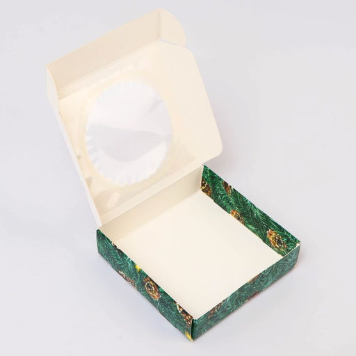 Цена за 5 шт. Подарочная коробка сборная с окном «Счастья», 11.5×11.5×3 см