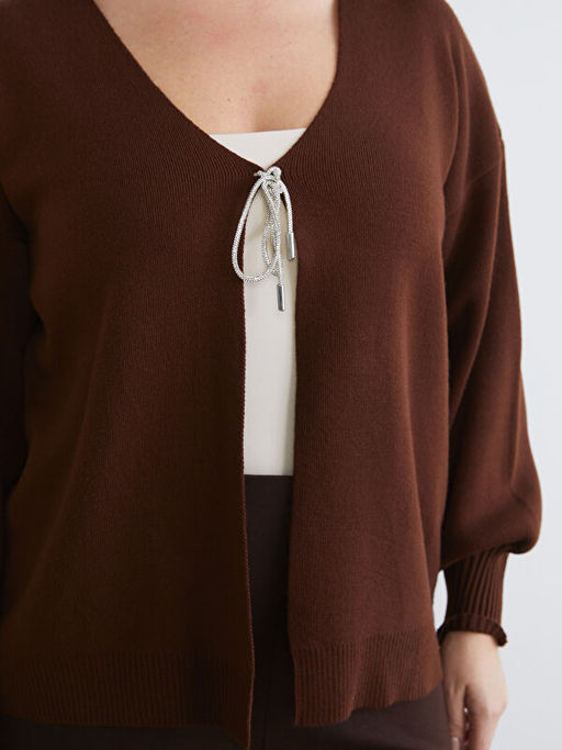 B?y?k Beden V Yaka Kad?n Triko H?rka