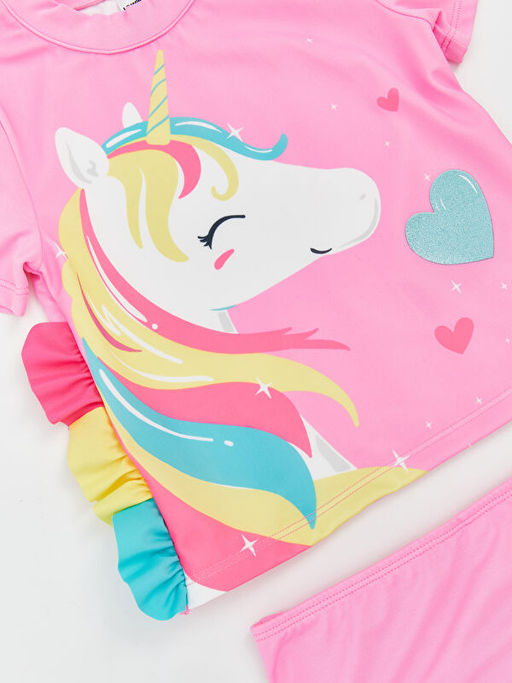 Bask?l? K?z ?ocuk Bikini Tak?m