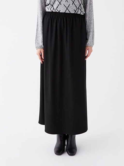 Kad?n Beli Lastikli D?z Etek