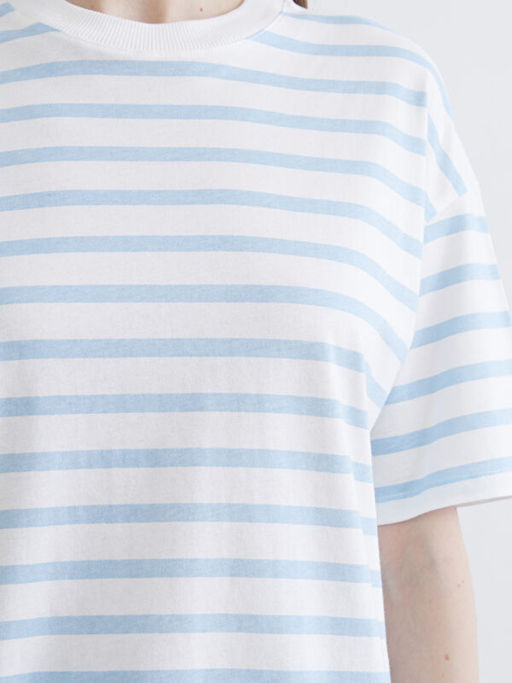 Bisiklet Yaka ?izgili Kad?n Ti??rt