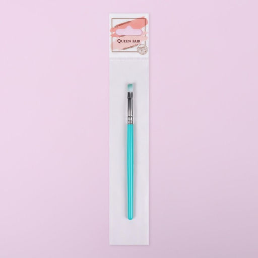 Кисть для макияжа, скошенная, 12,5 см, цвет бирюзовый