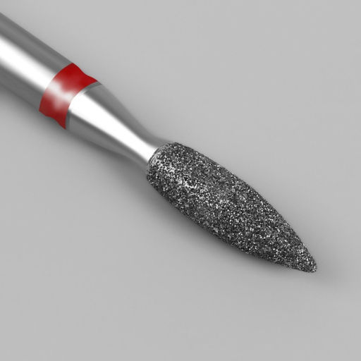 Фреза алмазная для маникюра «Пламя», мелкая зернистость, 2.1×8 мм, в пластиковом футляре