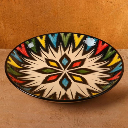 Ляган узбекский Риштанская Керамика «Атлас», d=36 см, разноцветный