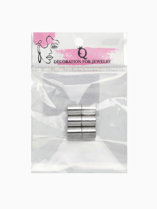 Замок-концевик магнитный, L=20 мм, вн.d=7 мм, (набор 3 шт.), цвет серебро