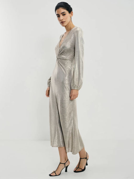 Платье из блестящей ткани с разрезом / Zarina