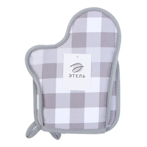 Кух. набор 2 пр. Этель Клетка прих. 20*20 см, вареж-прихв. 27*20 см,100% п/э  фото 4