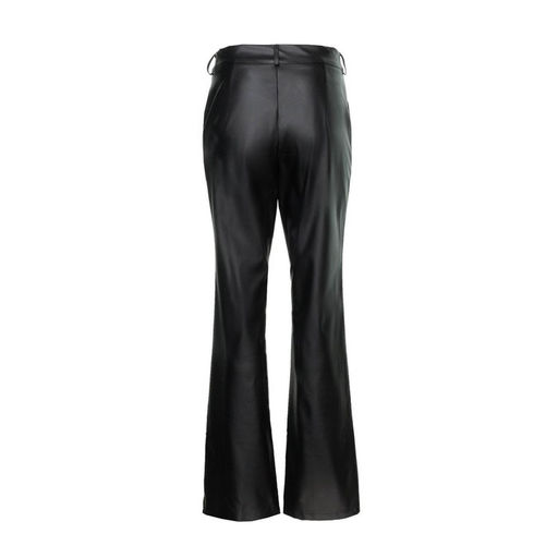 Брюки женские из экокожи, чёрные, размер 48-50