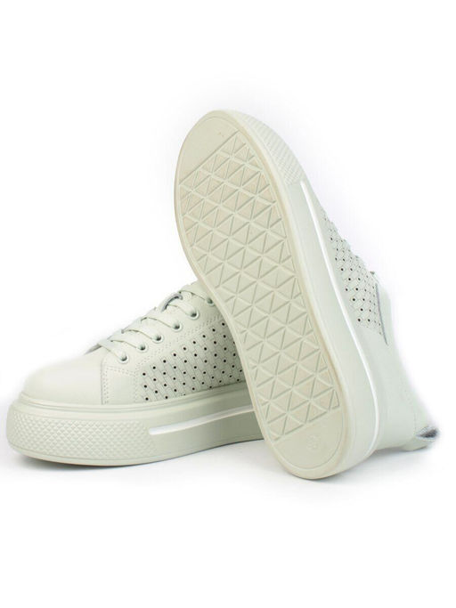 05-DXT52-3 LT. GREEN Кроссовки женские (натуральная кожа)