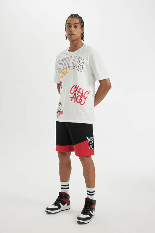 DeFactoFit Шорты прямого кроя стандартного кроя NBA Chicago Bulls  фото 2
