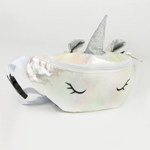 Сумка детская поясная Magiс unicorn на молнии, цвет белый - NAZAMOK KIDS фото 3