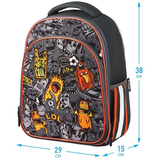 Рюкзак Berlingo Expert Plus "Monster family" (RU07164) 38*29*15см, 2 отделения, 2 кармана, анатомическая спинка