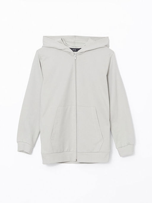 Kap??onlu Erkek ?ocuk Fermuarl? Sweatshirt