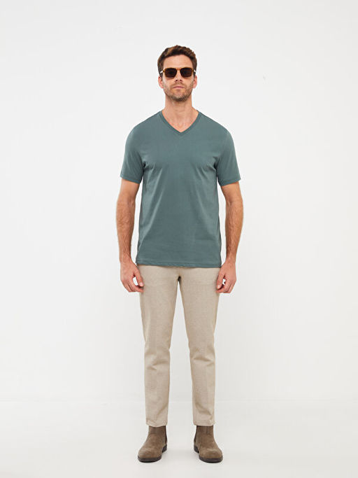 V Yaka K?sa Kollu Penye Erkek Ti??rt