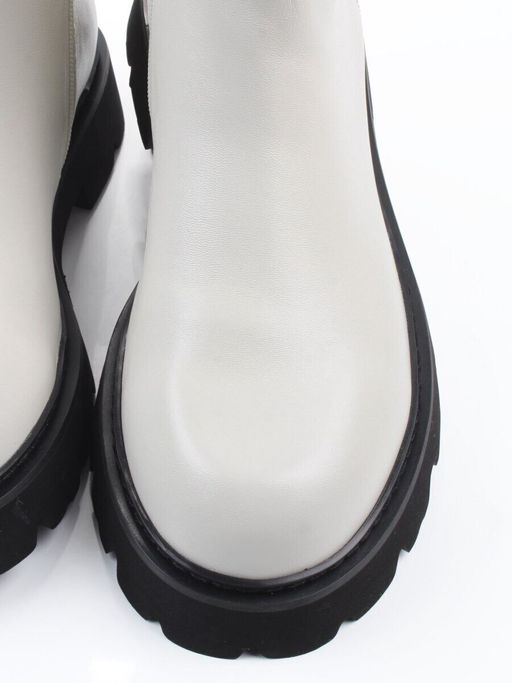 02-E39B-53R MILK Сапоги демисезонные женские (натуральная кожа)