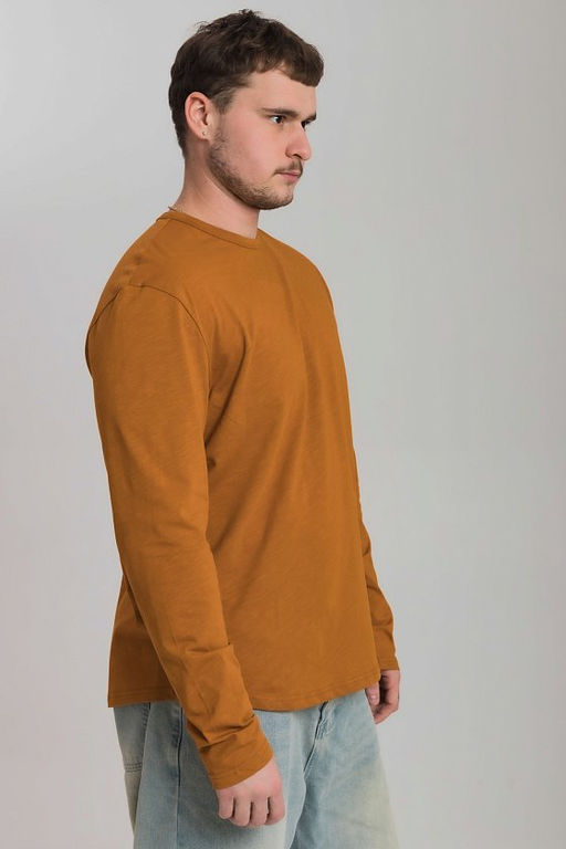 Лонгслив с круглым вырезом М126007к коричневый - Елена фото 4