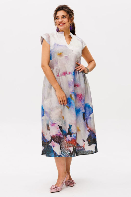 Платье ANELLI 1424.1 анютины глазки  фото 6