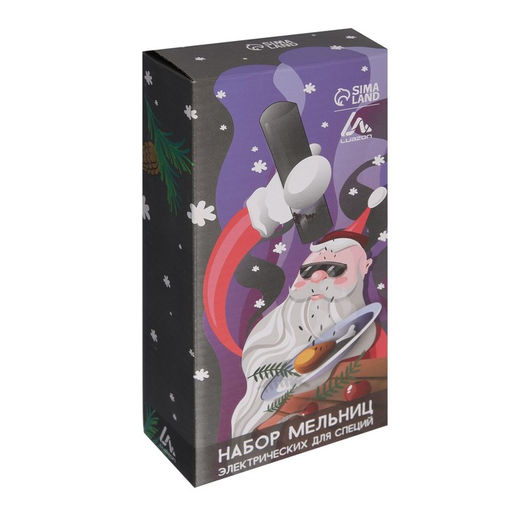 Набор мельниц для специй Luazon LET-001 Новогодний, электрические, от батареек - Luazon home фото 10