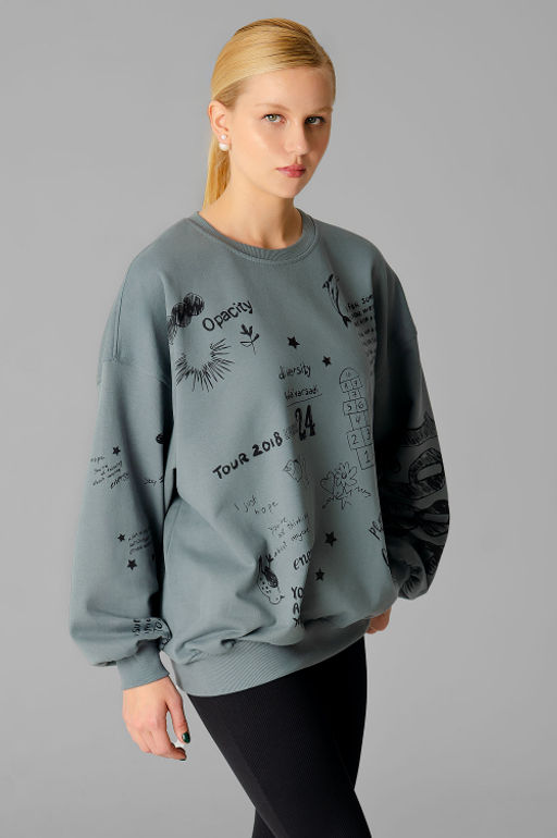 Арт. 15132/1 Свитшот женский оверсайз 46-52 (4 шт) Цвет:темно-серый - Калинка фото 39