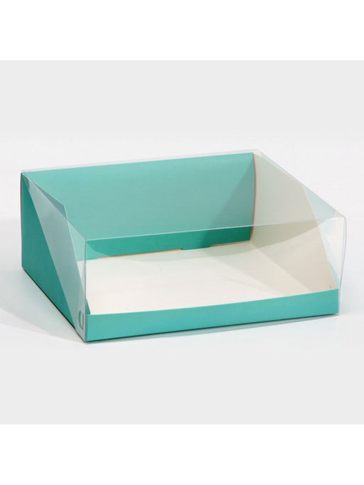 Цена за 5 шт. Коробка кондитерская с пластиковой крышкой, упаковка, «Тиффани», 25×22.5×10 см