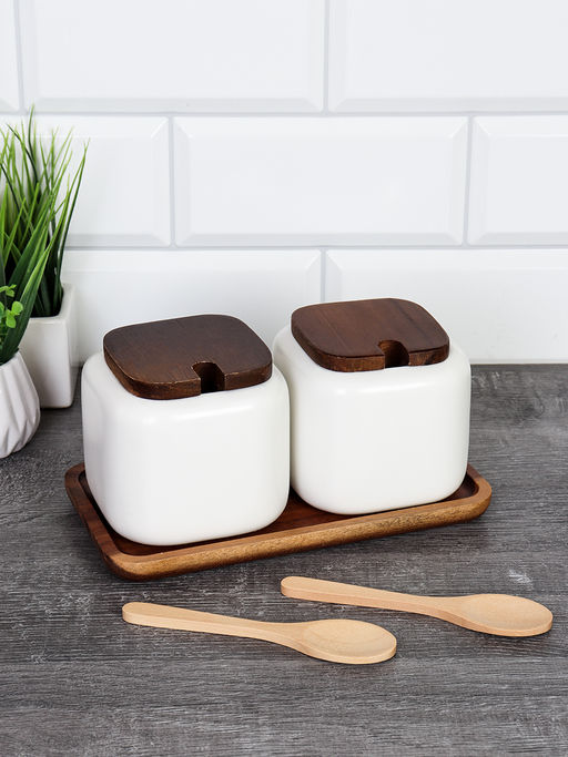 Набор для специй 2 предмета с ложкой 450 мл / CF445-2 /уп 36/ на подставке - Галеонтрейд фото 8