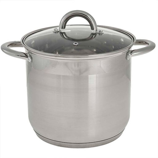 Кастрюля нерж. 8л 22х20см со стекл.крышкой